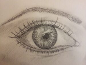 Auge gezeichnet mit Bleistift