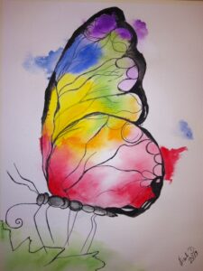 Schmetterling in Aquarell