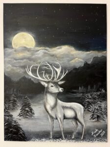 Acryl 60x80 cm schwarz-weiß-ocker